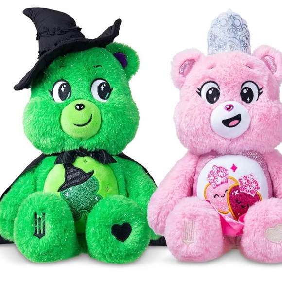 Wicked X Care Bears 2-Pack Love-a-Lot Bear Glinda Good Luck Bear Elphaba RARE! - Picture 6 of 6